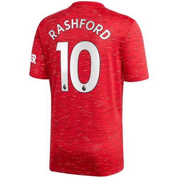 Camiseta Manchester United NO.10 Rashford Primera Equipación 2020-2021 Rojo